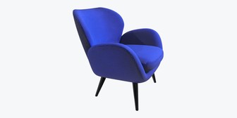 Cobalt sculptural lounge chair