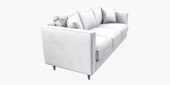 Light gray boucle three-seat sofa